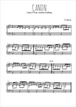 Téléchargez l'arrangement pour piano de la partition de Canon de Bach en PDF